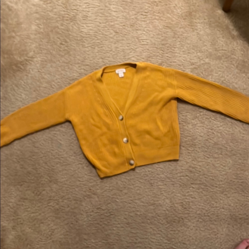 Women's Mustard Cardigan Sweater